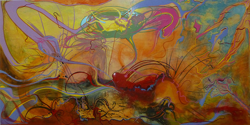 Aillinn Brennan, Daytime in Dystopia, 2002, OE-P, 48" x 96"