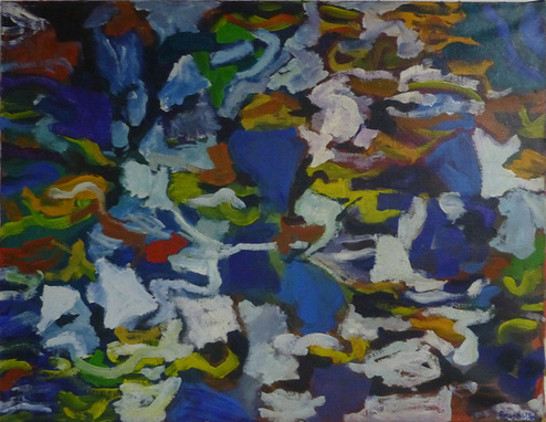 Amaranth Ehrenhalt, 1989, Acrylic on Canvas, 19" x 36"