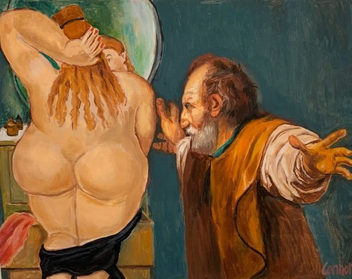 The Art Lover (With Botero) , 2012, 23 x 30”