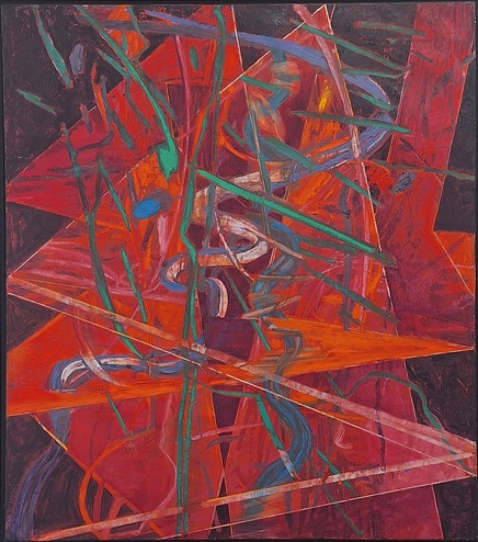 Arthur Dworin, Gordian Cypher II, 2019, oil on linen, 48x52